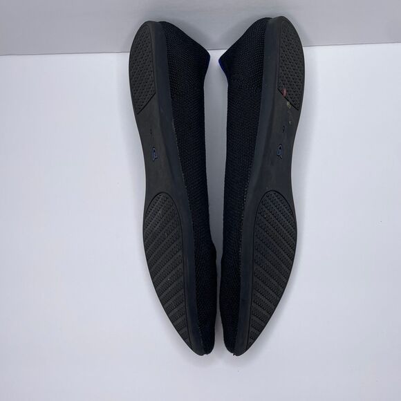 Rothy's Knit Ballet Flats Black Slip On Shoes Pointed Toe Women Size 6 - Picture 4 of 10